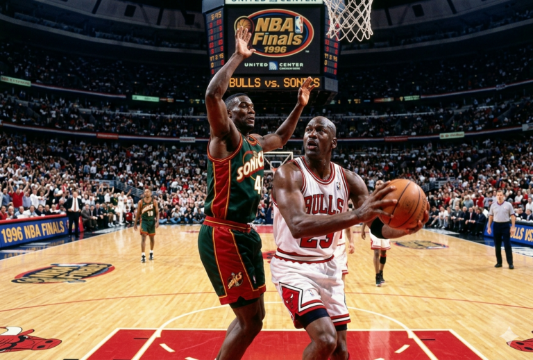 Shawn Kemp verus Chicago Bulls in Finals Michael Jordan